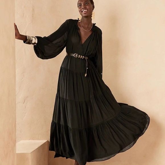Banana Republic Tiered Boho Maxi Dress 